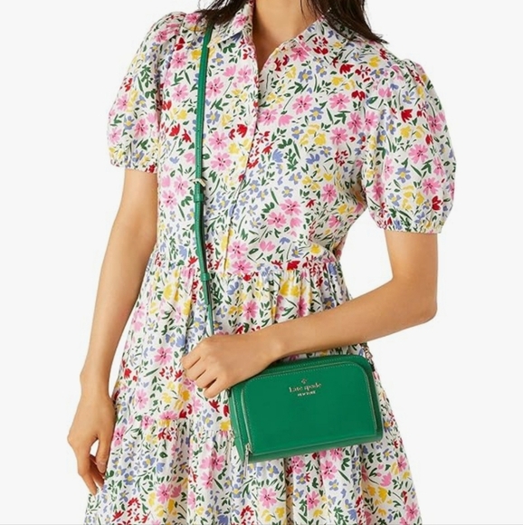 Kate Spade Staci Green Leather Crossbody Bag - Picture 4 of 12